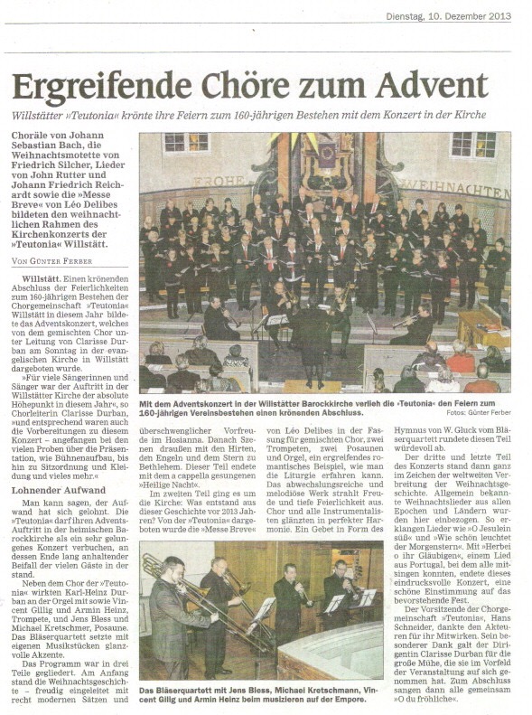 Pressekritik – Adventskonzert 2013