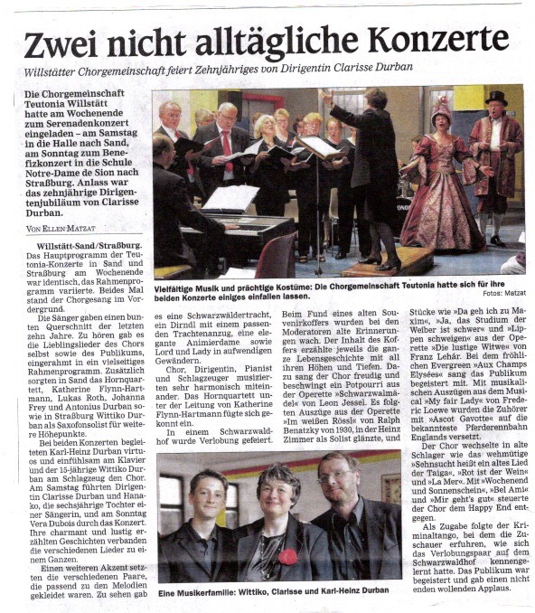 Pressekritik – Benefizkonzert "Altiplano"