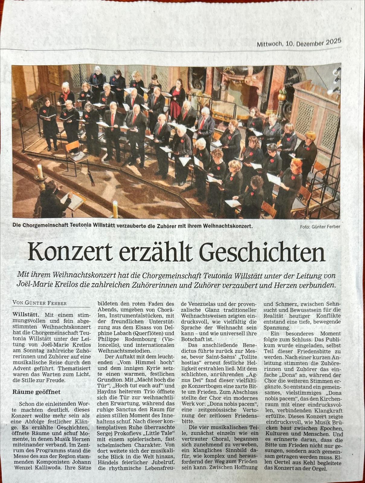 Pressekritik – Adventskonzert 2025 - "Weihnachtliche Klänge - Tradition trifft Moderne"