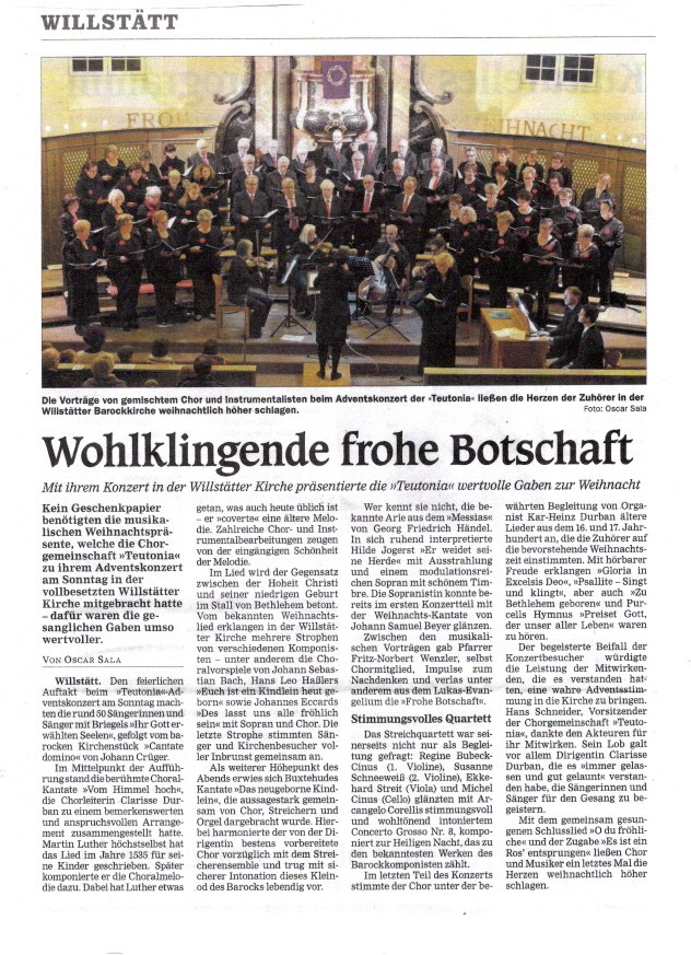 Pressekritik – Adventskonzert 2014